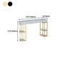 White Stone Glam Indoor Bar Dining Table Iron Double Pedestal Bistro Table Fixed Table Clearhalo 'Bar Furniture' 'Bar Tables' 'bar_tables' 'Furniture' 'furniture_bar_tables' 'Kitchen & Dining Furniture' 'kitchen&dining_furn' 'kitchen' 1200x1200_806f6b39-b781-48d2-9ec1-35b8a62ef8ce