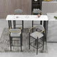 Rectangle Sintered Stone Bar Table Sled Base Dining Table in White Clearhalo 'Bar Furniture' 'Bar Tables' 'bar_tables' 'furn' 'furn_bar_tables' 'Furniture' 'Kitchen & Dining Furniture' 1200x1200_80702e28-ccc9-4af6-8220-2d54fade236a