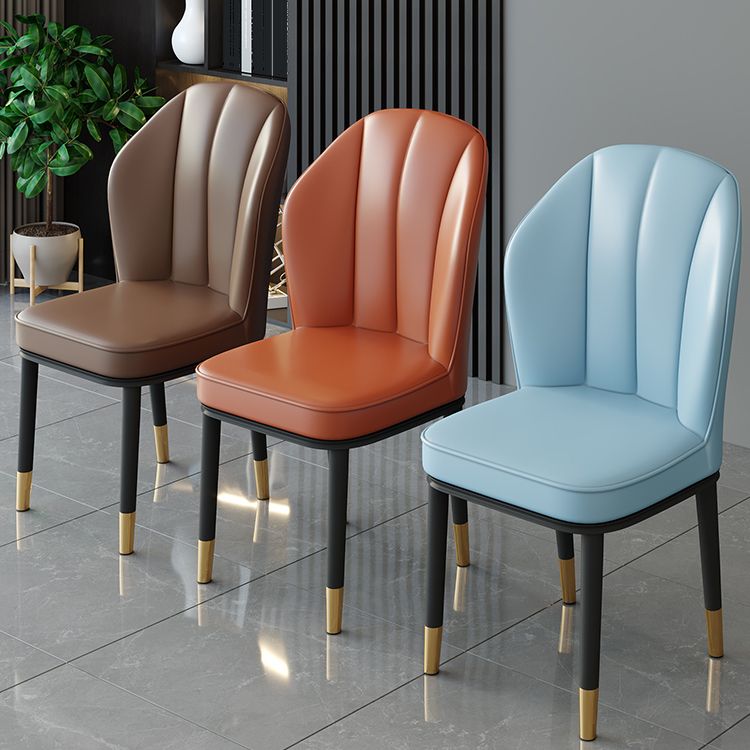 Contemporary Metal Side Chair Dining Room Armless Cushion Wingback Chair Clearhalo ' kitchen&dining_furn' 'Dining Chairs' 'Dining Tables & Seating' 'dining_chair' 'furn' 'furn_dining_chair' 'Furniture' 'furniture_dining_chair' 'Kitchen & Dining Furniture' 'kitchen' 1200x1200_8070e7d0-fb2f-40c1-ae13-34ff2071ac52