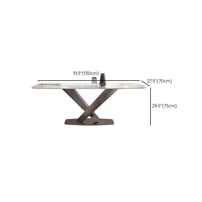 Glam Style Dining Rectangle Table Dining Sintered Stone Table for Home Use Clearhalo 'Dining Tables & Seating' 'Dining Tables' 'dining_table' 'furn' 'furn_dining_table' 'Furniture' 'Kitchen & Dining Furniture' 1200x1200_8072220b-edbc-4cec-a4c2-1e8c5dd119a1