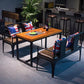 Industrial Indoor Dining Table Brown Wood Top Table with Metal Frame Clearhalo 'Dining Tables & Seating' 'Dining Tables' 'dining_table' 'furn' 'furn_dining_table' 'Furniture' 'Kitchen & Dining Furniture' 1200x1200_80725525-6253-464f-ad00-3bca3e402929