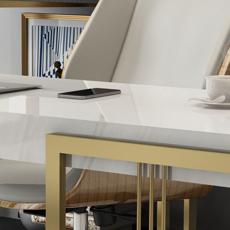 Glam Rectangular Office Desk Marble Solid Wood Writing Desk for Home Clearhalo 'furn' 'furn_office_desk' 'Furniture' 'Office Desks' 'Office Furniture' 'office_desk' 1200x1200_80727743-9f61-44ec-8210-e9e0a1201448
