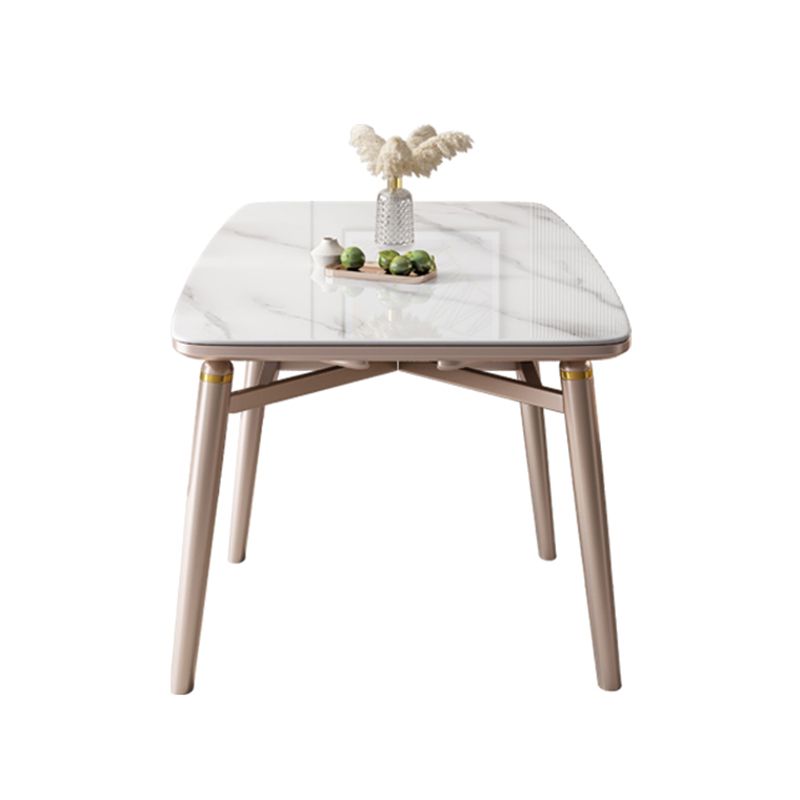 白いダイニングテーブルセット1/5/7ピース石のディネットセットキッチン