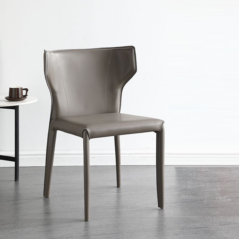 Contemporary Leather Dining Chair Wingback Side Armless Chair for Home Use Clearhalo 'Dining Chairs' 'Dining Tables & Seating' 'dining_chair' 'furn' 'furn_dining_chair' 'Furniture' 'furniture_dining_chair' 'Kitchen & Dining Furniture' 1200x1200_8072b1d2-5dcc-4eee-90bc-8c20d0a64ffd