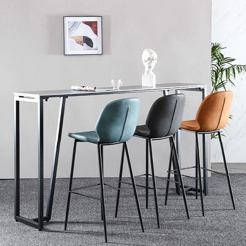 Scandinavian Matte Finish Leather Bar Stool Low Back Home Stool Clearhalo 'Bar Furniture' 'Bar Stools' 'bar_stools' 'Furniture' 'furniture_bar_stools' 'Kitchen & Dining Furniture' 1200x1200_8072dae2-9d7e-4905-8215-c9dd48467deb