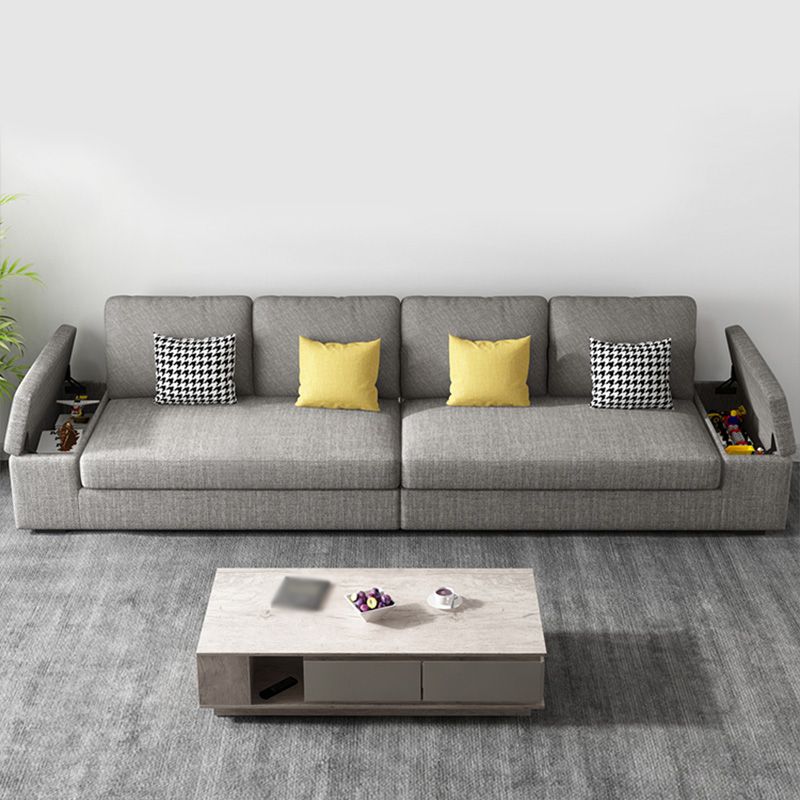 静止したストレージスリップカバーされた正方形のアームグレークッションソファ