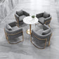 Glam Style Marble Dining Table 1/2/3/4/5 Pieces Dining Set for Home Use Clearhalo 'Dining Room Sets' 'Dining Tables & Seating' 'dining_room_set' 'furn' 'furn_dining_room_set' 'Furniture' 'furniture_dining_room_set' 'Kitchen & Dining Furniture' 1200x1200_8074869e-fbfb-4a59-a9f1-635399a493fa