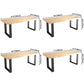 Rectangle Solid Wood Table Modern Dining Table with Metal Base and Double Pedestal for Restaurant Clearhalo ' dining_table' 'Dining Tables & Seating' 'Dining Tables' 'Furniture' 'furniture_dining_table' 'Kitchen & Dining Furniture' 'kitchen&dining_furn' 'kitchen' 'kitchen_dining_table' 1200x1200_8075ae0b-0fce-43f6-b6ba-e590fb637ad7