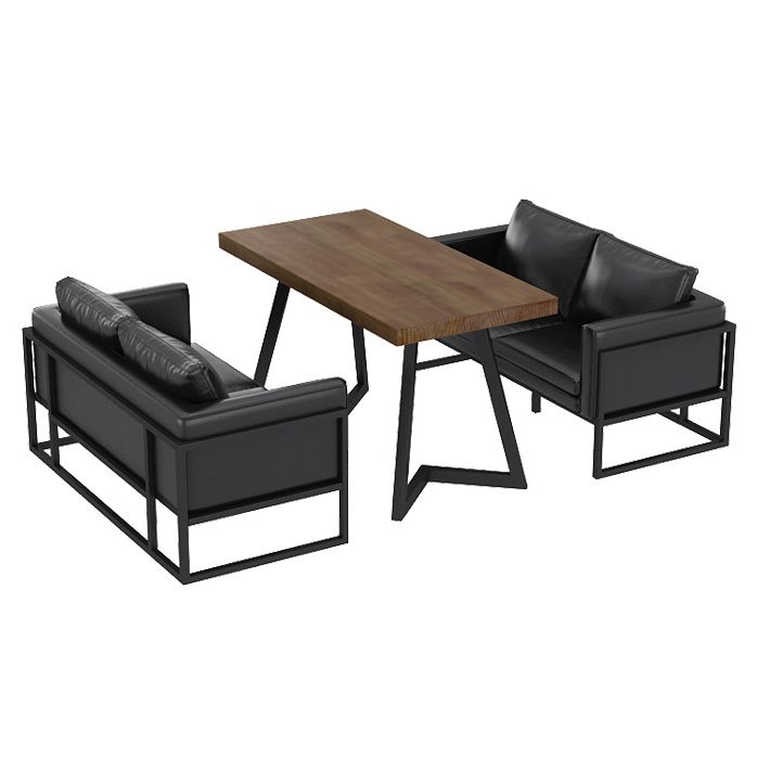 Industrial Dining Table Pine Solid Wood Table with Black Base for Home Kitchen Dinner Clearhalo ' dining_table' 'Dining Tables & Seating' 'Dining Tables' 'furn' 'furn_dining_table' 'Furniture' 'furniture_dining_table' 'Kitchen & Dining Furniture' 'kitchen&dining_furn' 'kitchen' 'kitchen_dining_table' 1200x1200_80761ca0-65a1-4a93-b08d-a3fec49910d2