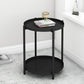 20.4"H Modern Metal Frame Base Solid Color Round Coffee Table End Table