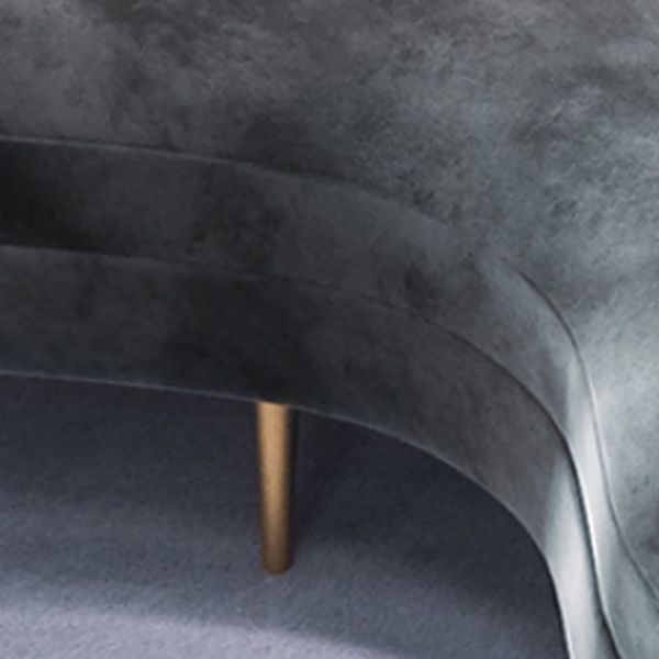 Solid Color Curved Loveseat Stain Resistant Sloped Arms Sofa