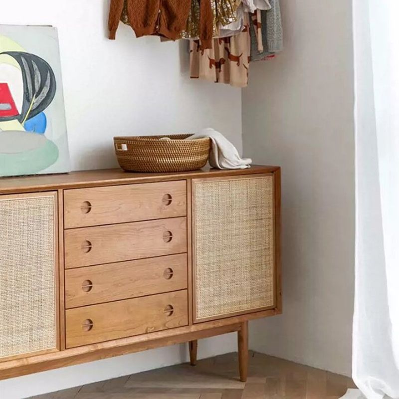 Mobile sideboard della porta della rattan contemporanea con archiviazione per uso domestico