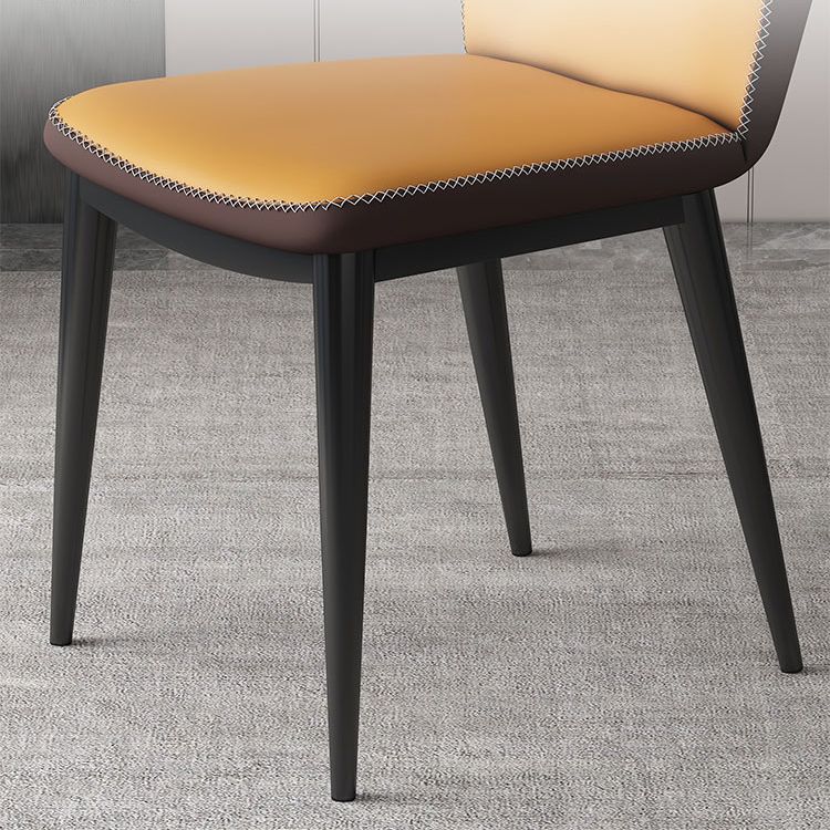 Nordic Glam Style Chair Kitchen Armless Wingback Chair with Metal Legs Clearhalo 'Dining Chairs' 'Dining Tables & Seating' 'dining_chair' 'furn' 'furn_dining_chair' 'Furniture' 'furniture_dining_chair' 'Kitchen & Dining Furniture' 1200x1200_8077ee6a-b90b-4f43-bcfb-9789532aaa07