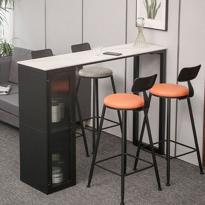 Stone Bar Table Modern Dining Table with Double Pedestal Base for Kitchen Dining Room Clearhalo 'Bar Furniture' 'Bar Tables' 'bar_tables' 'furn' 'furn_bar_tables' 'Furniture' 'furniture_bar_tables' 'Kitchen & Dining Furniture' 1200x1200_807b7df9-1ed6-457f-95ec-8af2c96efe36