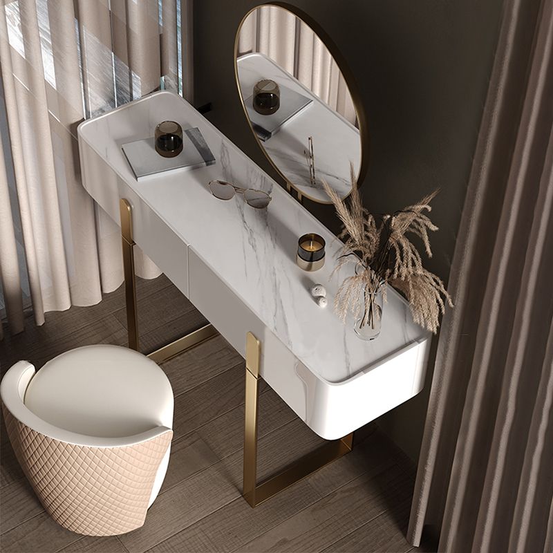 Tavolo da trucco da cambio a 2 cassetti set glam tavolo da toeletta in ardesia glam