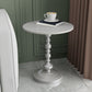 Modern Slate Round Side End Table Metal Pedestal Sofa Side Table