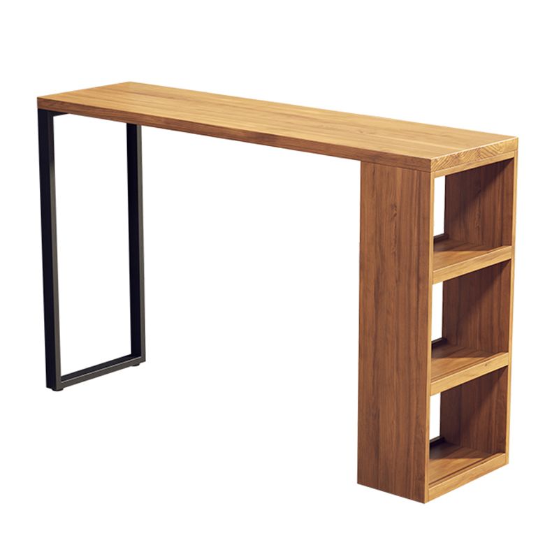 Tavolo da barra in legno di pino rettangolare tavolo da barra industriale con doppio piedistallo