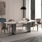 Rectangle Sintered Stone Dining Table Modern Table in White with Metal Double Pedestal Clearhalo ' dining_table' 'Dining Tables & Seating' 'Dining Tables' 'furn' 'furn_dining_table' 'Furniture' 'furniture_dining_table' 'Kitchen & Dining Furniture' 'kitchen&dining_furn' 'kitchen' 'kitchen_dining_table' 1200x1200_807e1a49-c801-417e-ac77-80f10e36f2b5