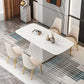 Glam 1/2/5/7 Pieces Dining Set Rectangle Sintered Stone Dining Furniture Set Clearhalo 'Dining Room Sets' 'Dining Tables & Seating' 'dining_room_set' 'furn' 'furn_dining_room_set' 'Furniture' 'furniture_dining_room_set' 'Kitchen & Dining Furniture' 'kitchen&dining_furn' 'kitchen' 1200x1200_8080f6b2-96c2-421d-90dd-bea7daef2be2