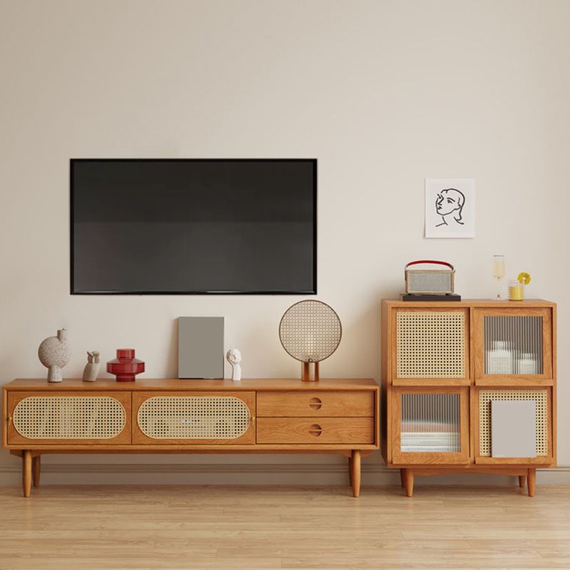 Mobile TV scandinavo Console TV in legno massello con cassetti