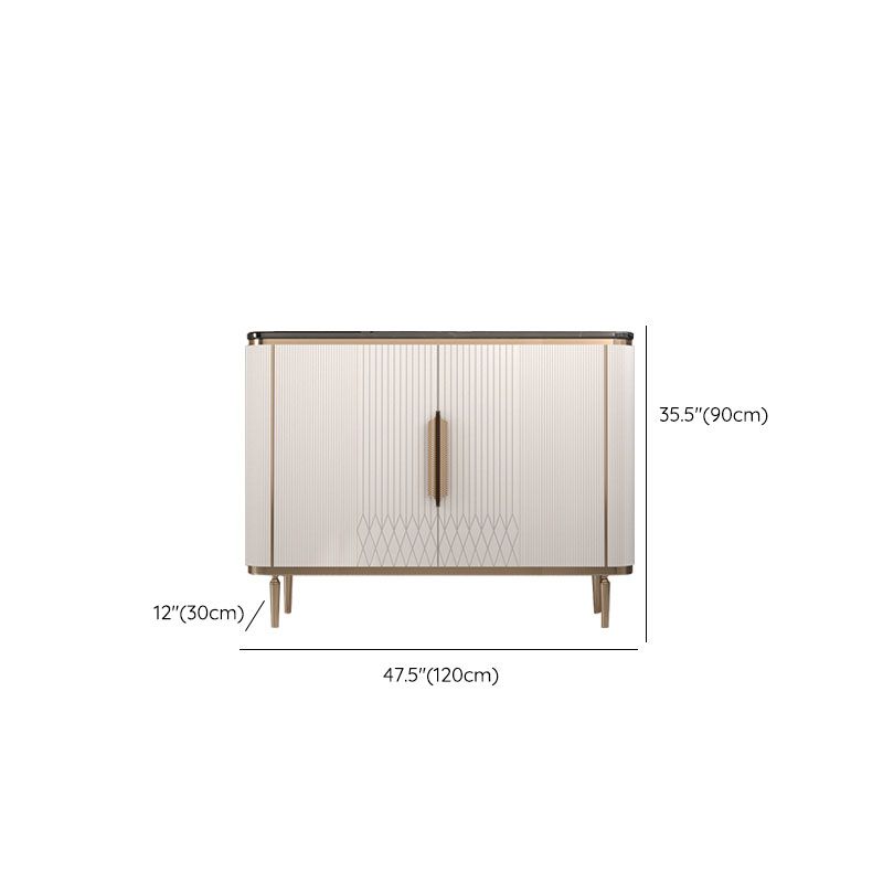 Gambe metalliche Sideboard bianca Tabella 35,4 "supporto a buffet alto con archiviazione