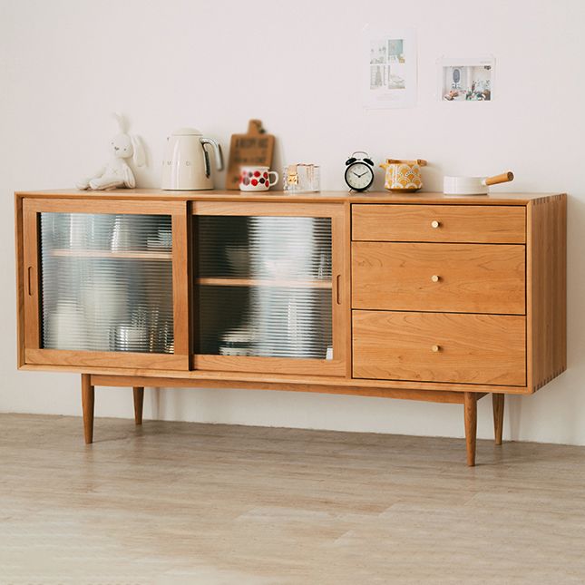 Credenza in legno in legno a 3 cassetti moderni mobili per porte scorrevoli in vetro credenza per soggiorno