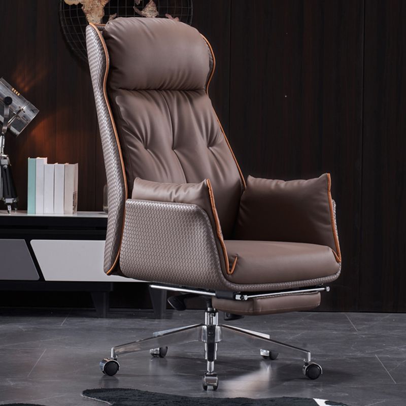 Modern Leather Managers Chair Brown Executive Chair for Office Clearhalo 'furn' 'furn_office_chair' 'Furniture' 'Office Chairs' 'Office Furniture' 'office_chair' 1200x1200_808461b7-f13e-44c6-a719-1c52e68452aa