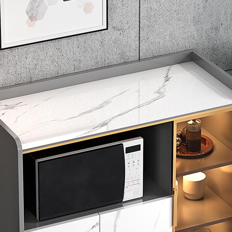 Sideboard di vetro della scheda laterale contemporanea per sala da pranzo