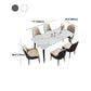 Mesa de comedor de piedra rectángulo Metal de 4 patas de 4 patas Mesa de comedor para sala de estar