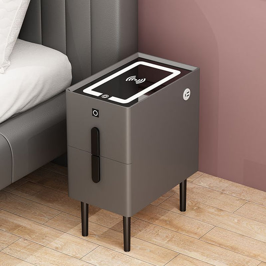 Holz und Glas Nachttisch moderner minimalistischer Nachtschrank mit Beinen