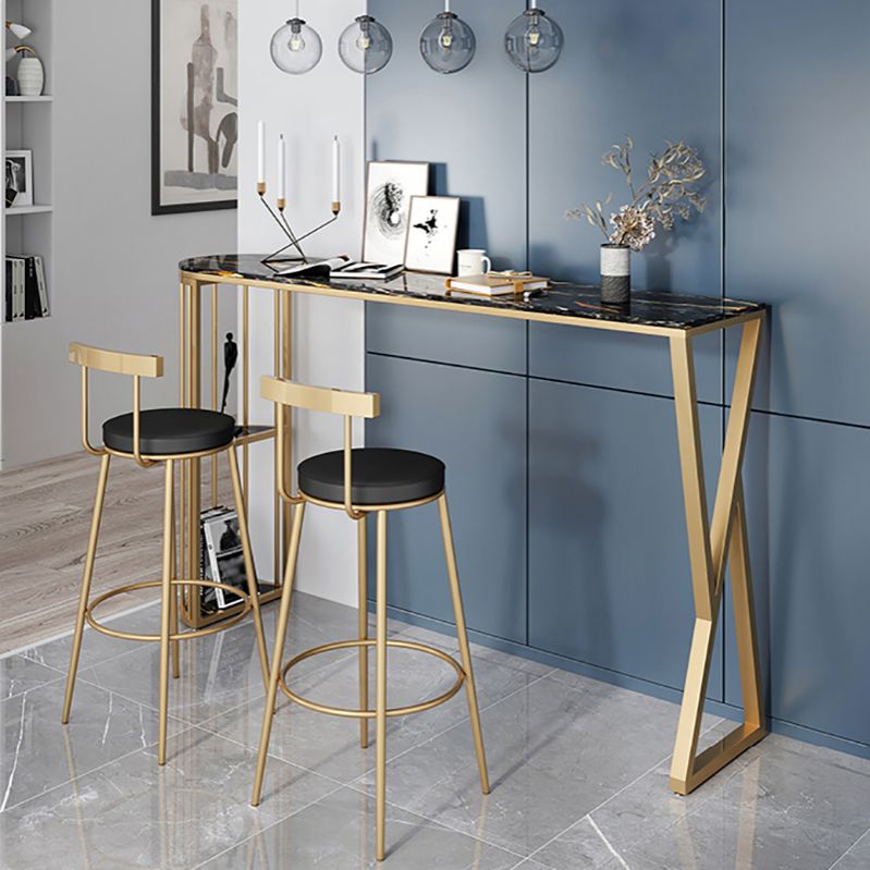 Indoor 42-inch Height Cocktail Bar Table Nordic Metal Base Bar Height Storage Table Clearhalo 'Bar Furniture' 'Bar Tables' 'bar_tables' 'furn' 'furn_bar_tables' 'Furniture' 'furniture_bar_tables' 'Kitchen & Dining Furniture' 'kitchen&dining_furn' 'kitchen' 1200x1200_80882ea3-bc78-40cf-be9a-02bbbcf54730