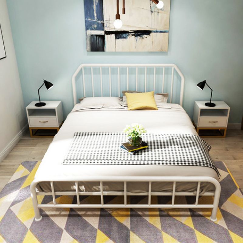 Metal Open-Frame Bed Scooped Solid Color Slat Bed with Custom Gold Leg Clearhalo 'Bedroom Furniture' 'Beds' 'furn' 'furn_beds' 'Furniture' 1200x1200_8088a9c5-a0d5-4d9b-988b-f0a0854b1c21