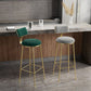Glam Backrest Counter Stool Iron Bar Stool with Cushion and Pedal for Milk Tea Shop