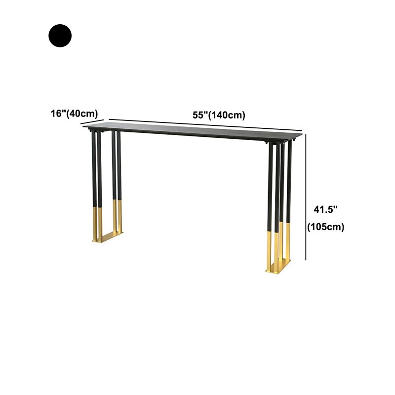Stone Top Bar Table Traditional Luxury Rectangle Bar Table with Sled Base in Gold Clearhalo 'Bar Furniture' 'Bar Tables' 'bar_tables' 'furn' 'furn_bar_tables' 'Furniture' 'furniture_bar_tables' 'Kitchen & Dining Furniture' 1200x1200_808d132d-5e4f-429f-ae4a-72b5638f7c8c