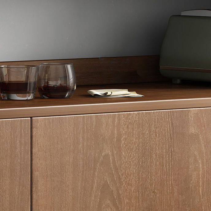 Server a buffet da 71,6 "moderni in legno ingegnerizzato con porte di vetro