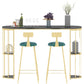 Gold Metal Pub Table Stone Top Industrial Bar Table with Storages Clearhalo 'Bar Furniture' 'Bar Tables' 'bar_tables' 'furn' 'furn_bar_tables' 'Furniture' 'Kitchen & Dining Furniture' 1200x1200_808e942c-25a2-4b1d-9219-f25f0a97a628