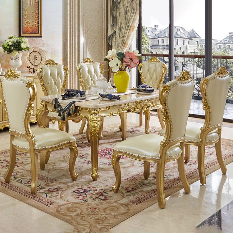 ビクトリア長方形のテーブルセット1/2/5/7ピース自宅で使用するためのダイニングセット