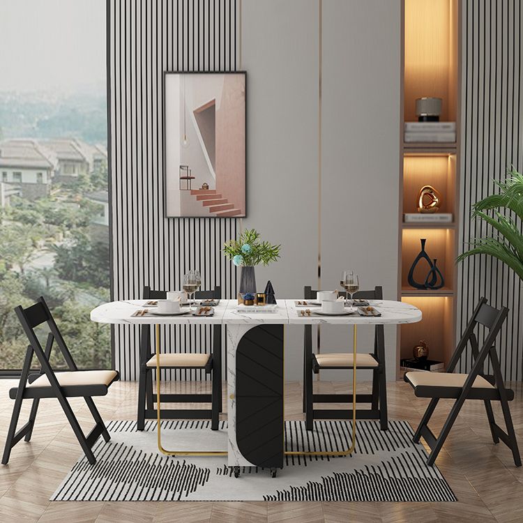 Contemporary Drop-Leaf Dining Room Collection Oval Furniture ,15"L x 31.5"W x 29.5"H Clearhalo ' dining_table' 'Dining Tables & Seating' 'Dining Tables' 'furn' 'furn_dining_table' 'Furniture' 'furniture_dining_table' 'Kitchen & Dining Furniture' 'kitchen&dining_furn' 'kitchen' 'kitchen_dining_table' 1200x1200_80920a87-d82a-431b-b5fa-0ef9508cf346