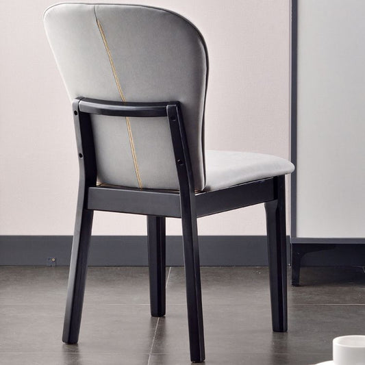 Glamstil Leder Parsons Rücken Holzbeine Essneitenstuhl