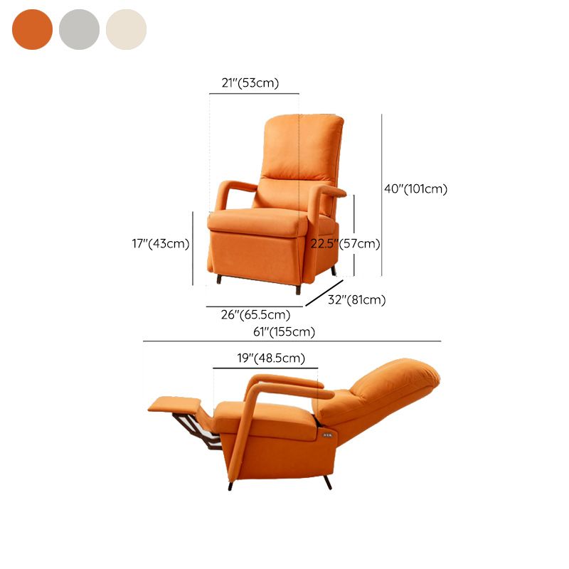 Faux Leather Recliner Chair Manial-Push Back Recliners with Footrest