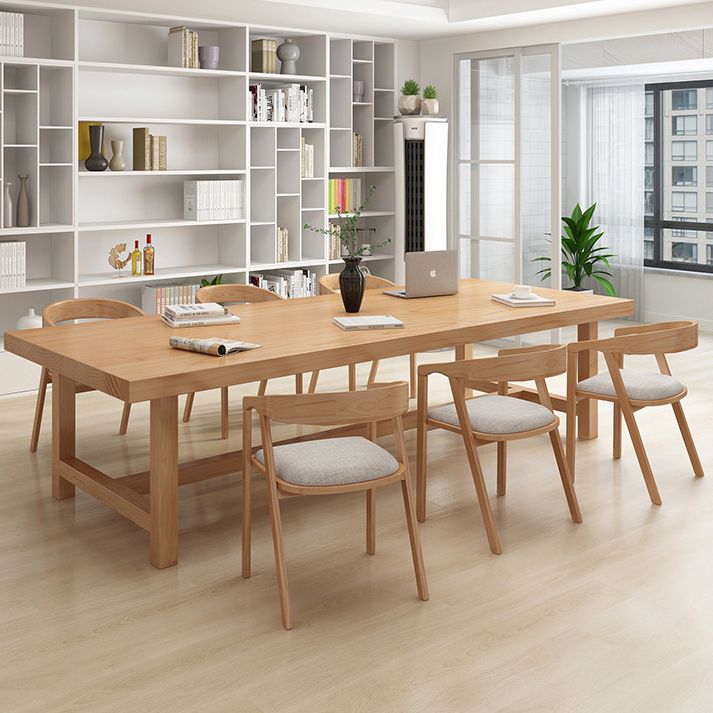 Rectangle Pine Solid Wood Table Modern Dining Table Trestle Base for Restaurant Clearhalo ' dining_table' 'Dining Tables & Seating' 'Dining Tables' 'furn' 'furn_dining_table' 'Furniture' 'furniture_dining_table' 'Kitchen & Dining Furniture' 'kitchen&dining_furn' 'kitchen' 'kitchen_dining_table' 1200x1200_8094e0a5-2f63-4945-90ae-f037a9266ac8