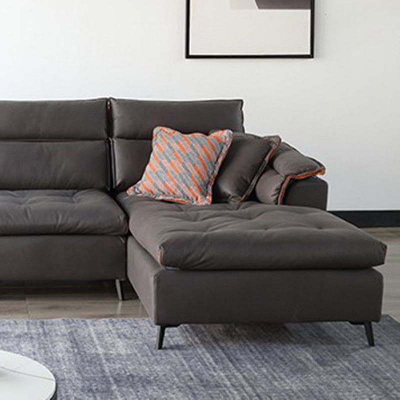 Divano trapuntato moderno e sezione resistente alle macchie chaise .41.33 pollici in grigio scuro