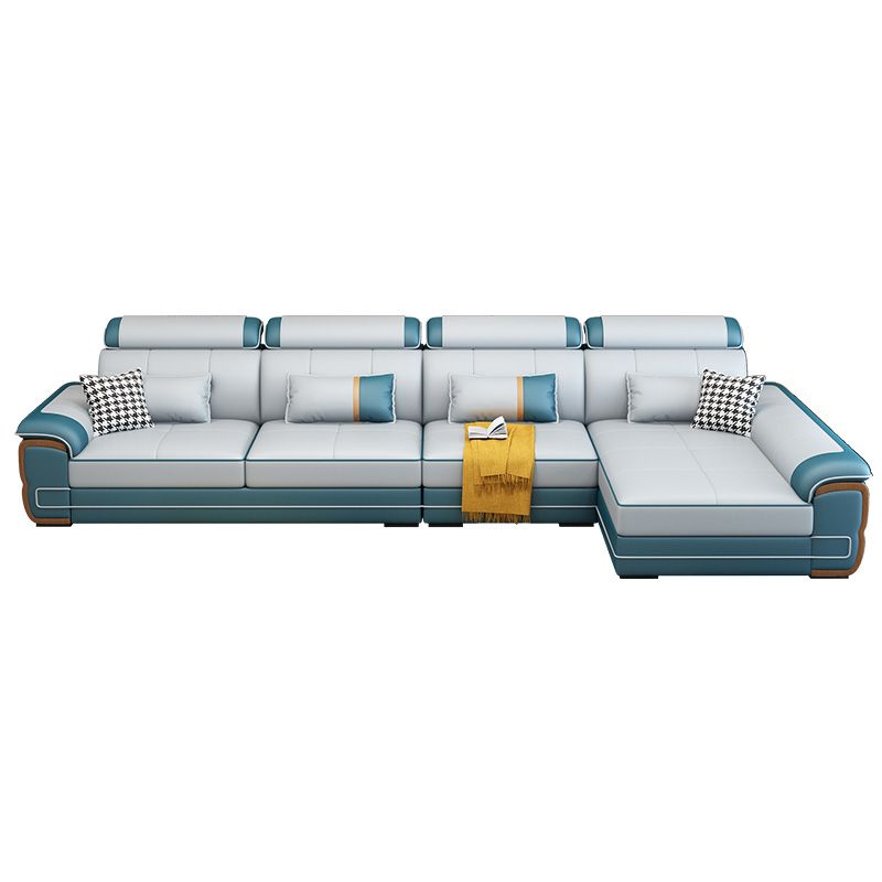 Faux Leather Pillow Top Arm Sectionals 31.5"High Cushion Back Sofa with Slipcover Clearhalo 'furn' 'furn_sectionals' 'Furniture' 'furniture_sectionals' 'Living Room Furniture' 'Sectionals' 1200x1200_809548de-3125-4e7e-ac8f-64fdd87065db