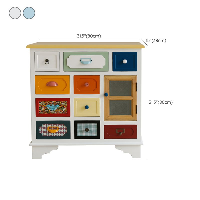 Coastal Storage Chest Dresser Manufactured Wood Dresser with Drawers and Doors