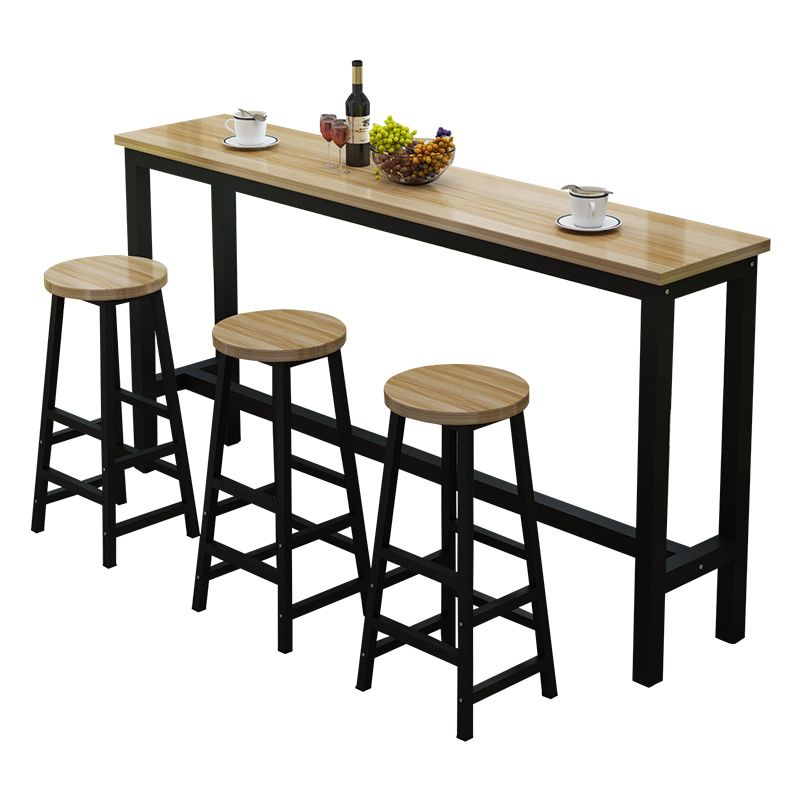 Black and Natural Bistro Accent Dining Table Wood and Metal Cocktail Bar Table Clearhalo 'Bar Furniture' 'Bar Tables' 'bar_tables' 'furn' 'furn_bar_tables' 'Furniture' 'furniture_bar_tables' 'Kitchen & Dining Furniture' 'kitchen&dining_furn' 'kitchen' 1200x1200_8096c6b7-544f-42d1-ab78-c8cdf43942ef