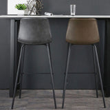 Faux Leather Dining Stools Low Back Bucket Bar Stools with Metal Legs Clearhalo 'Bar Furniture' 'Bar Stools' 'bar_stools' 'furn' 'furn_bar_stools' 'Furniture' 'Kitchen & Dining Furniture' 1200x1200_80977671-0230-4999-af4b-c2655c28173d