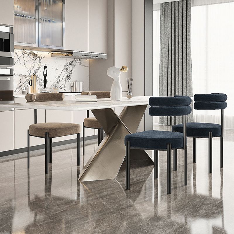 工業用ベルベットダイニングルームチェアオープンバックダイニングサイドチェアレストランで使用する