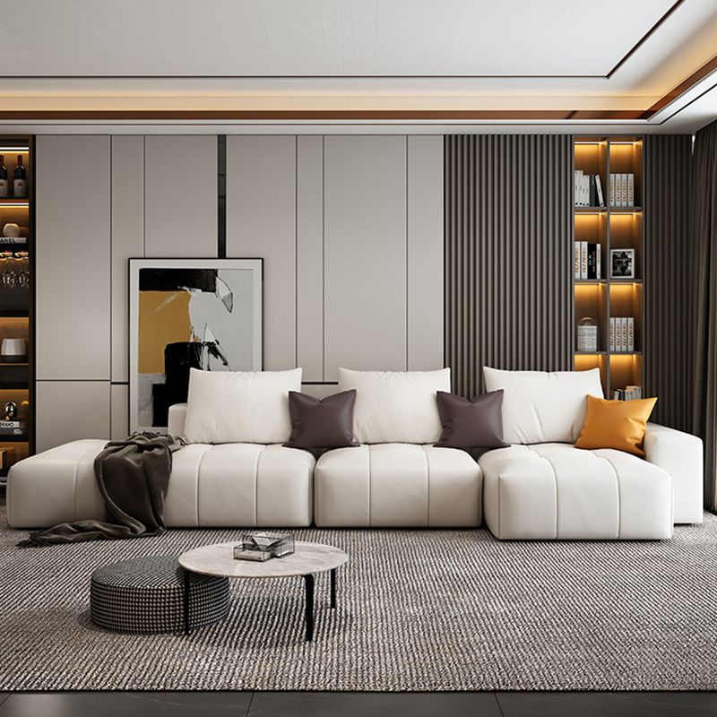 26 "H divano scandinavo di divano crema in pelle resistente alla pelle