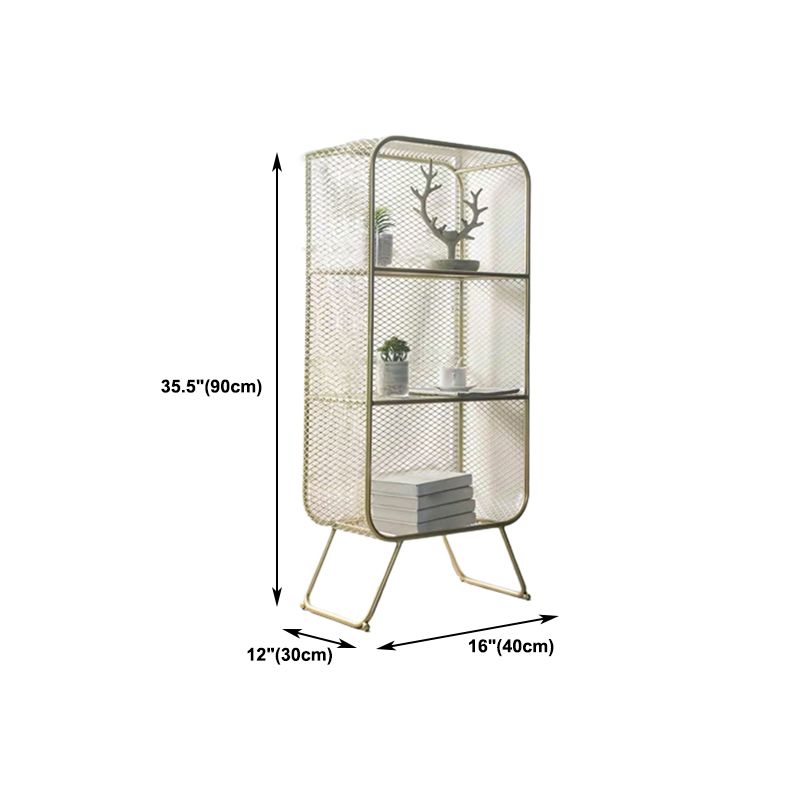 Modern Standard Bookcase Metal Bookshelf with Rectangle Shelves