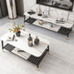 4 Legs Coffee Table Slate Top Coffee Cocktail Table with Shelf